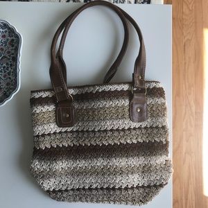 KNIT BROWN PURSE